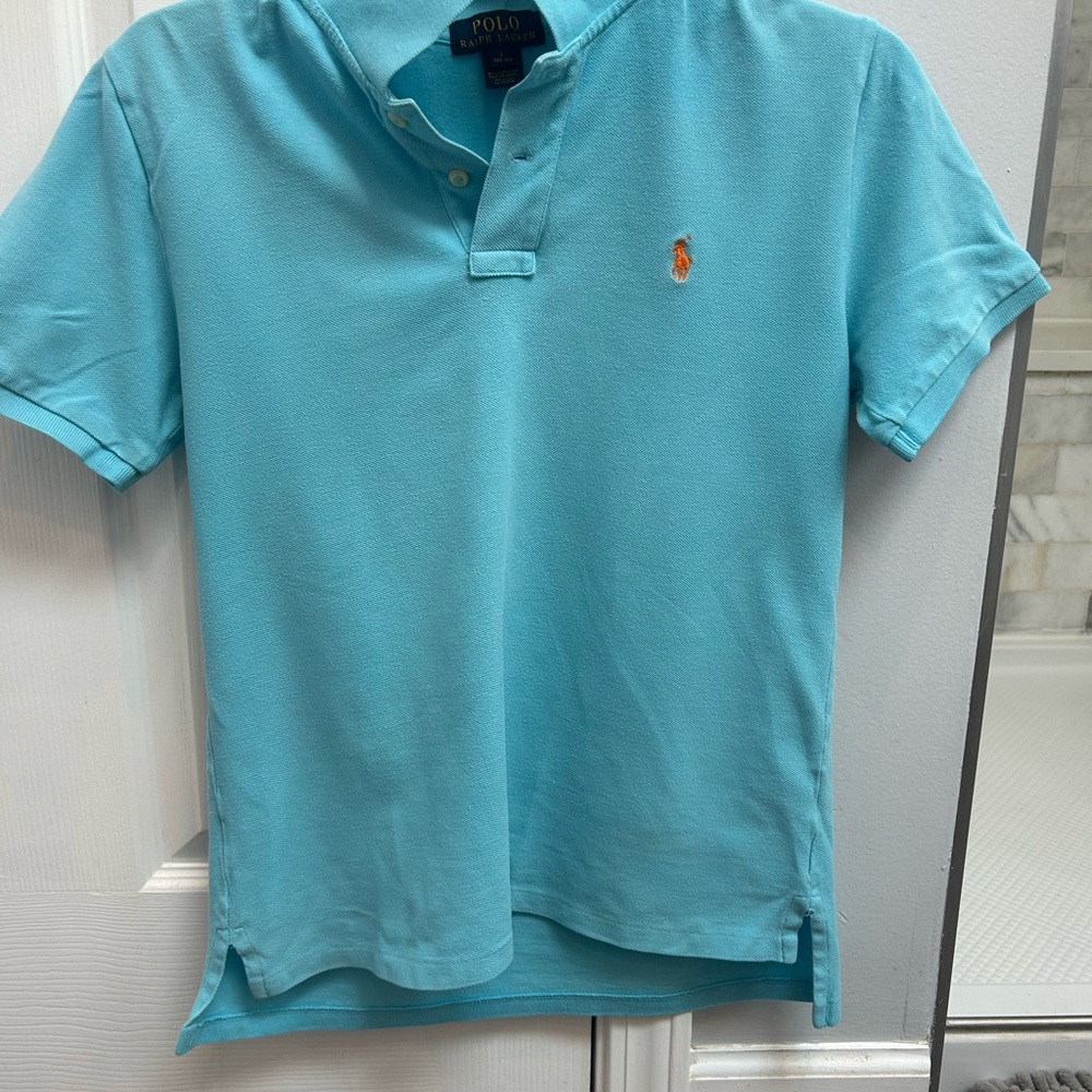 Polo by Ralph Lauren Turquoise Polo with Orange Emblem